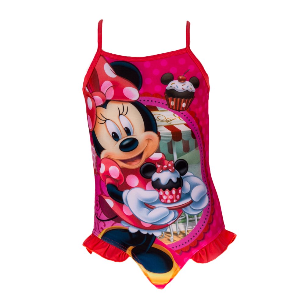 Costum de baie fete Minnie Mouse corai