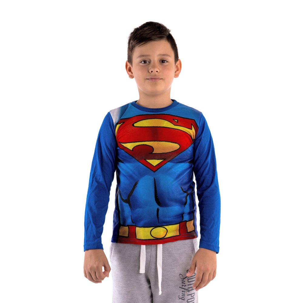 Tricou maneca lunga baieti Superman albastru