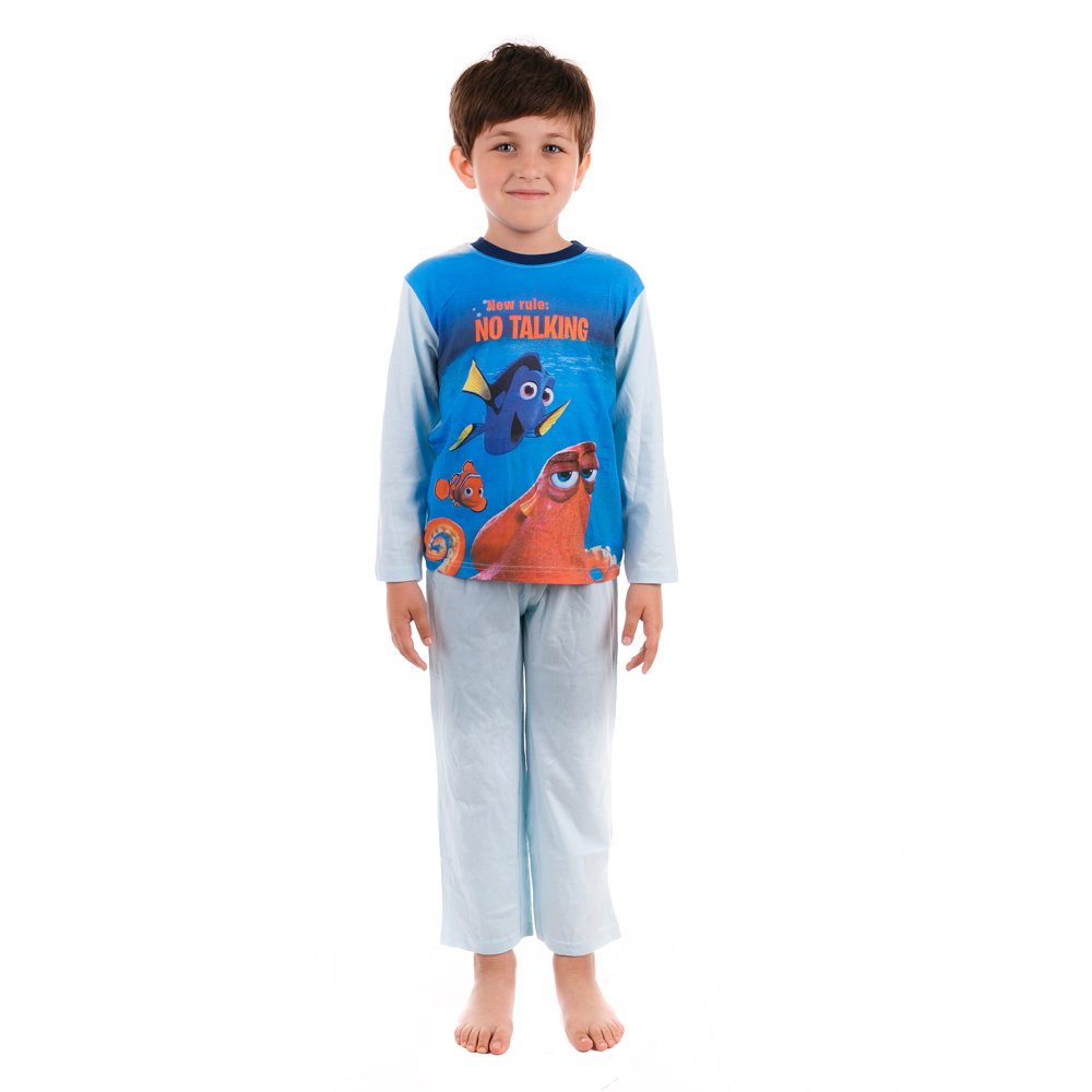 Pijama baieti Finding Nemo New Rule: NO TALKING bleu