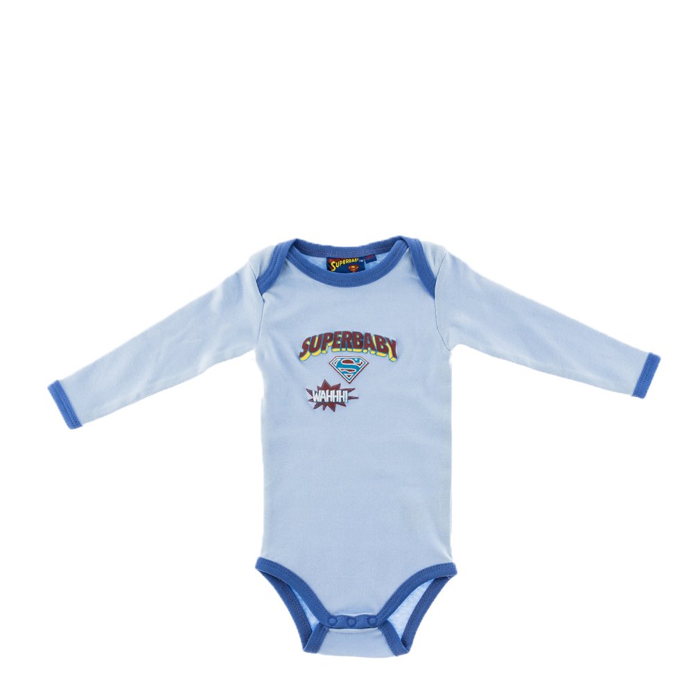 Body bebe Superbebe bleu cu margini albastre