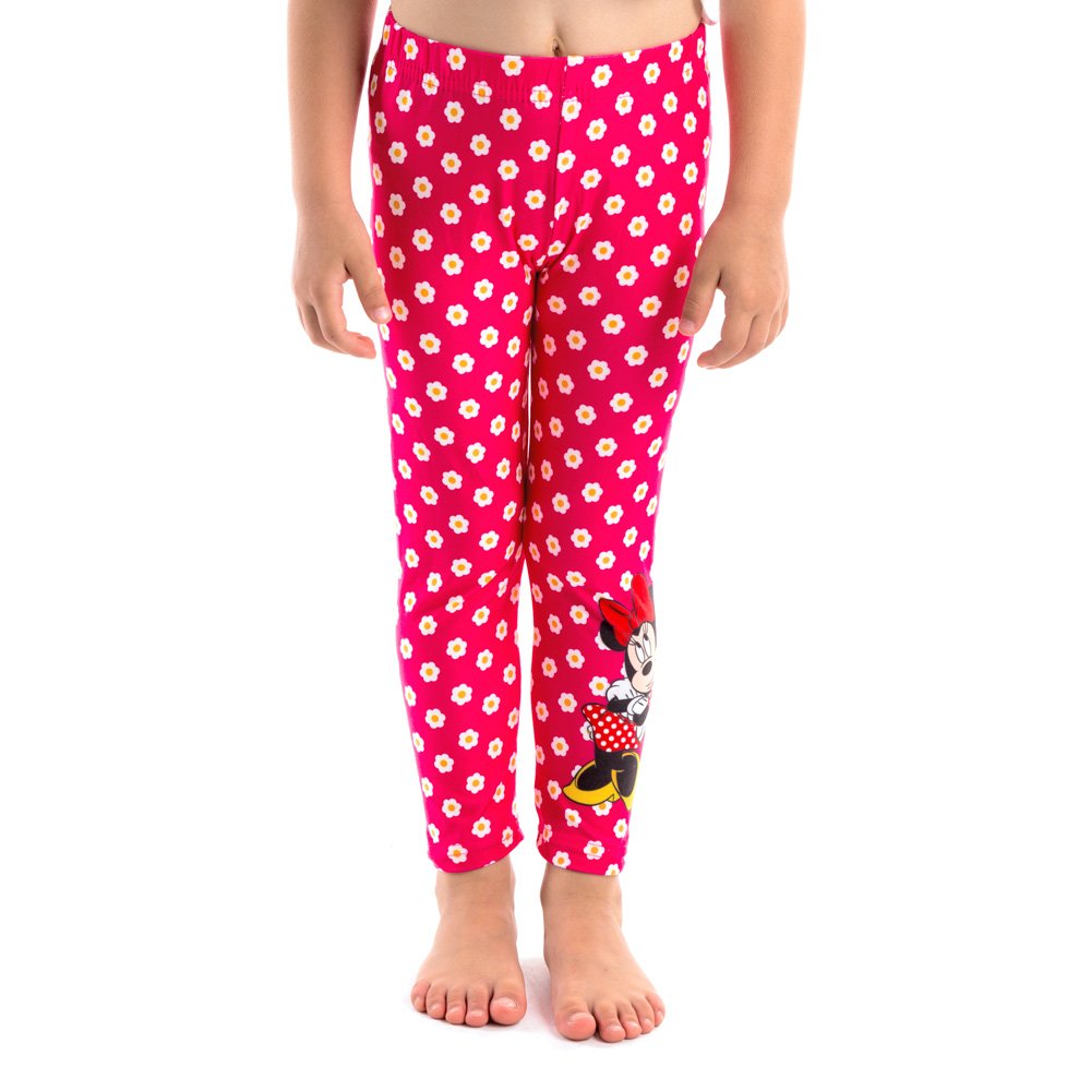 Colanti fete Minnie Mouse fucsia cu imprimeu floral