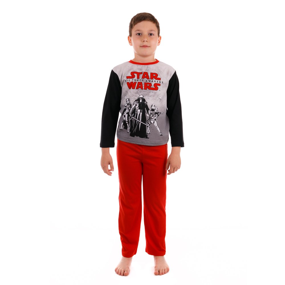 Pijama baieti Star Wars The Force Awakens neagra cu rosu