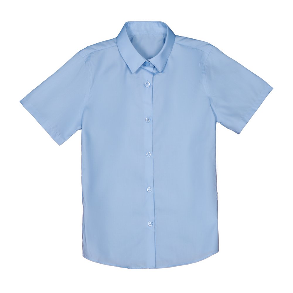 Set 2 camasi fete George School cu maneca scurta albastre
