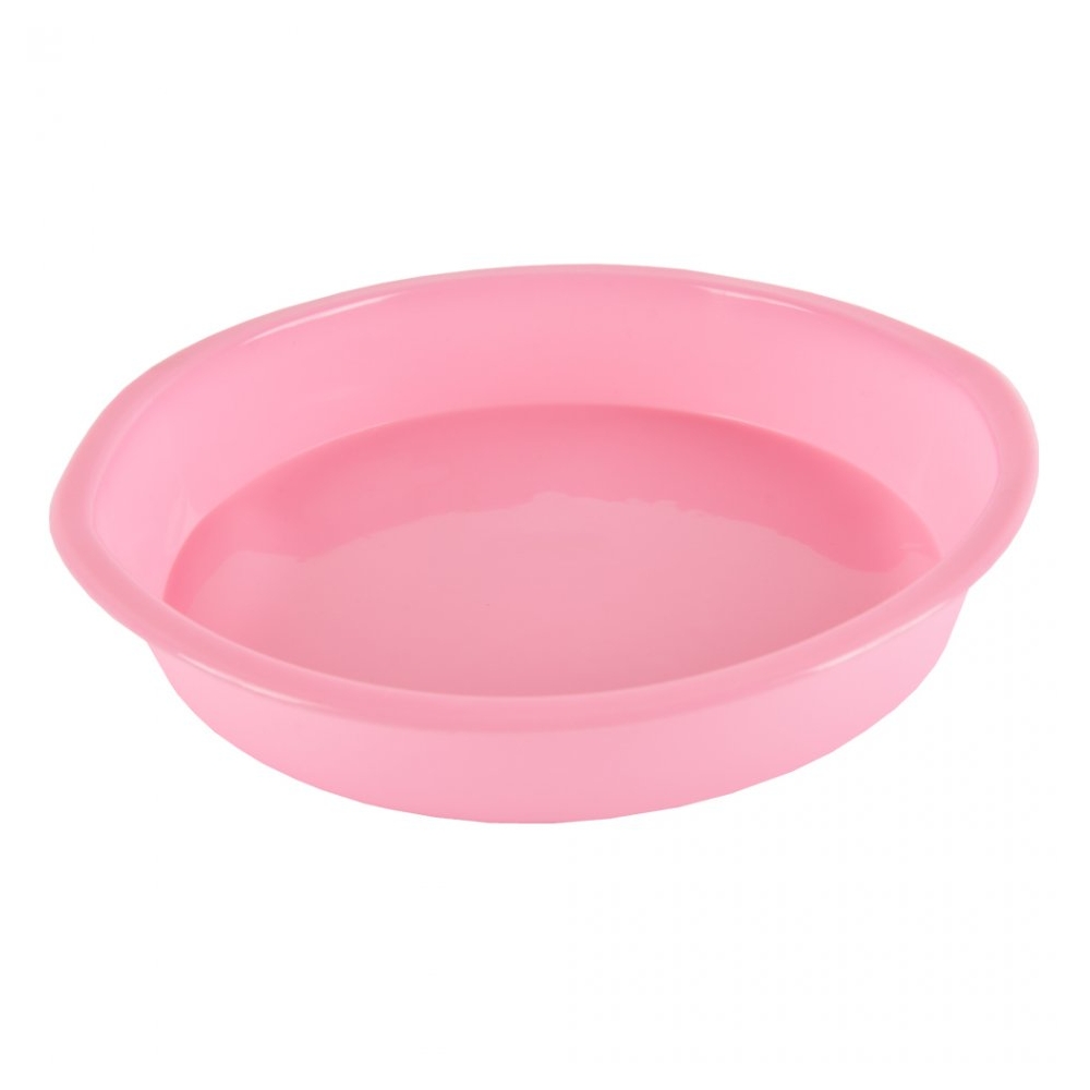 Forma de copt din silicon termorezistent, tava de copt din silicon pentru blat tort/prajituri, Fusion, rotunda, 21 x 4 cm, roz