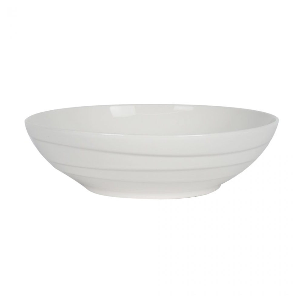 Bol din portelan, JAMIE OLIVER, castron salata/aperitiv, d 32, h 9 cm, crem