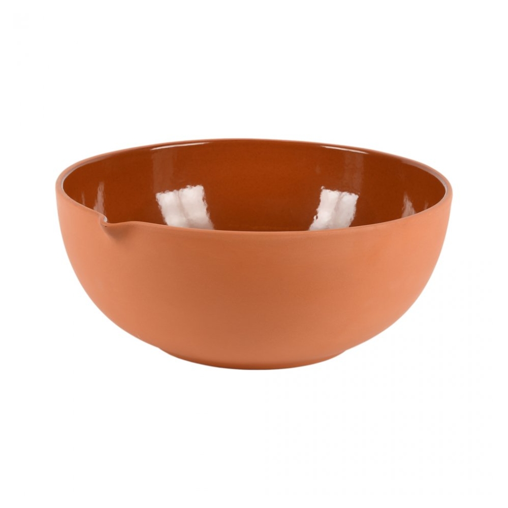 Bol servire din teracota, Jamie Oliver, castron vintage Italian Style, bol cu cioc 23.5 x 10 cm, compatibil cuptor rezista pana la temperaturi de 220 grade C, maro