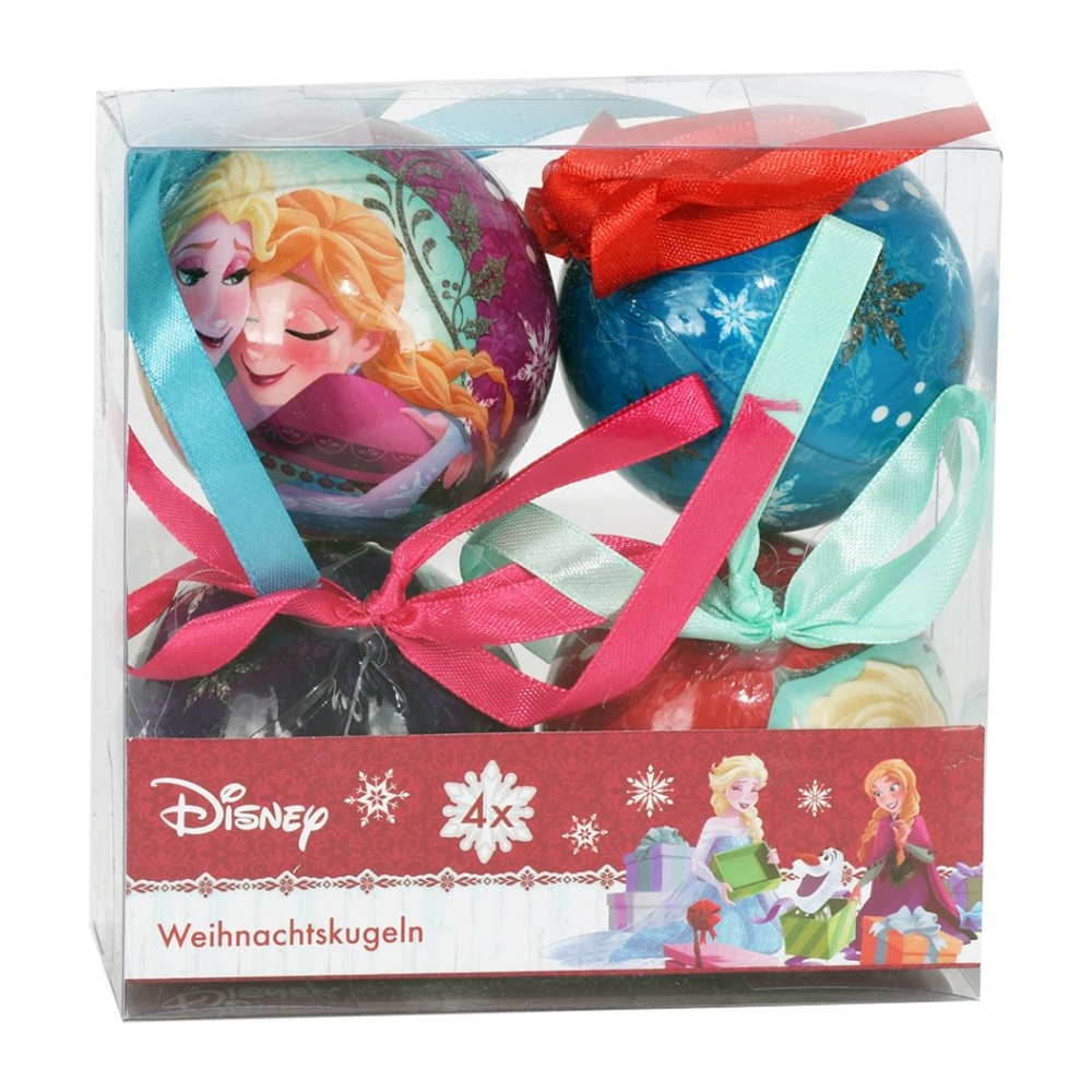 Globuri ornamentale, Disney, set de 4, model desene animate Frozen, 4 x glob ornament, 7 cm