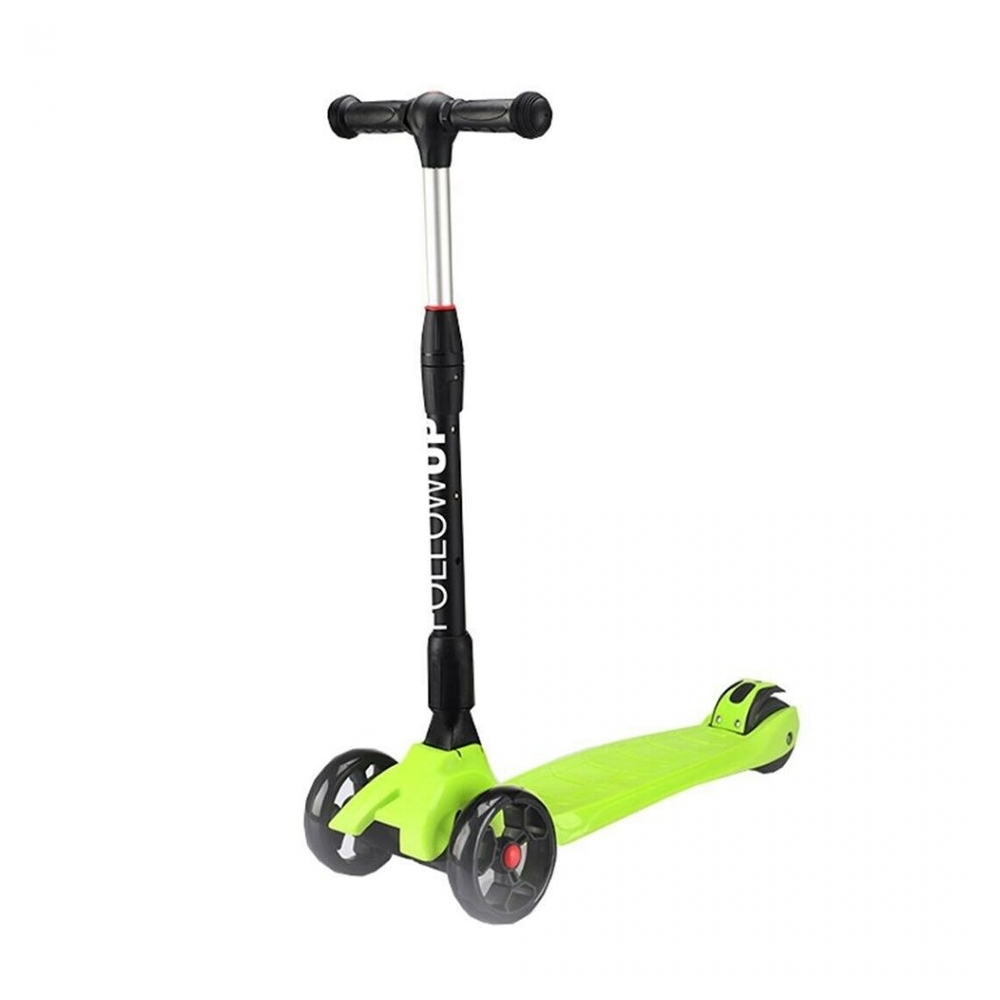 Trotineta cu 3 roti, scooter, reglabila, pliabila, trotineta copii, metal si plastic, frana pe roata din spate, manere ergonomice silicon, h 82 cm, max. 50 kg, Follow-up