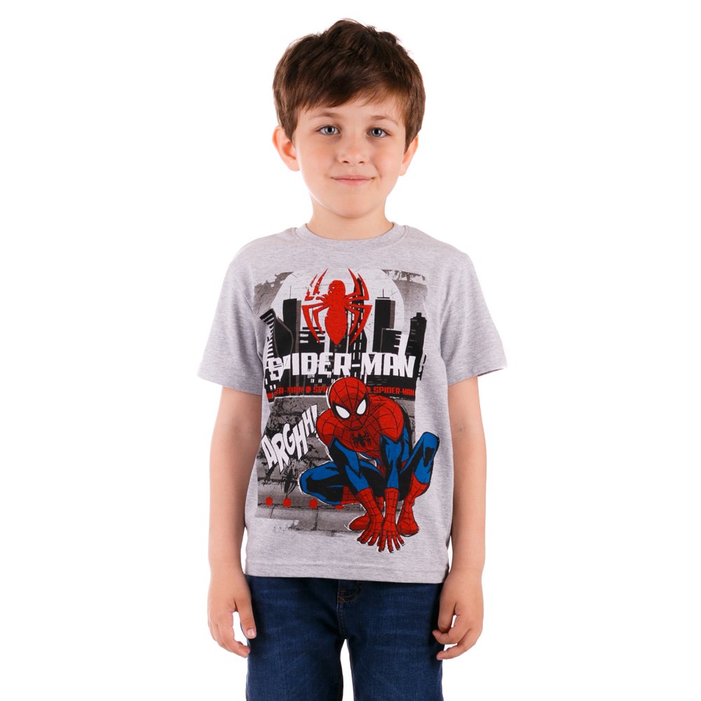 Tricou baieti Spider-man Arghh! Gri deschis