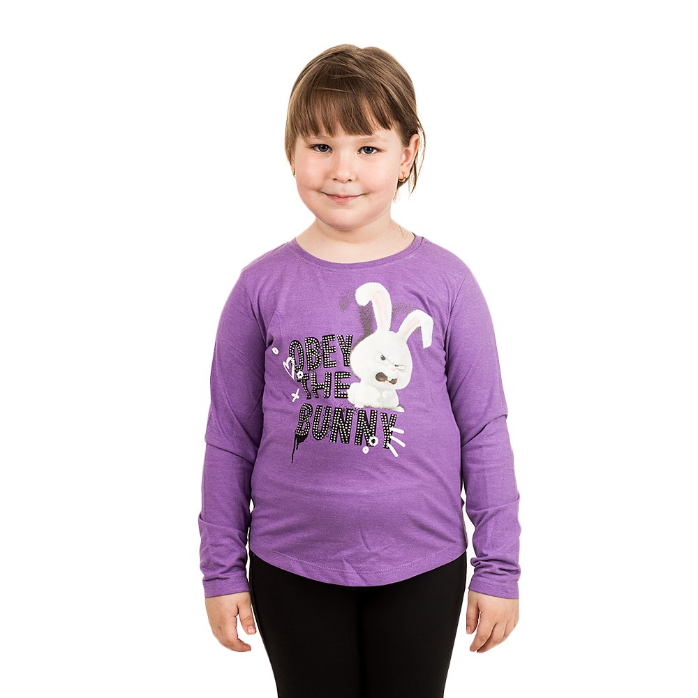 Tricou maneca lunga Pets Obey the Bunny mov