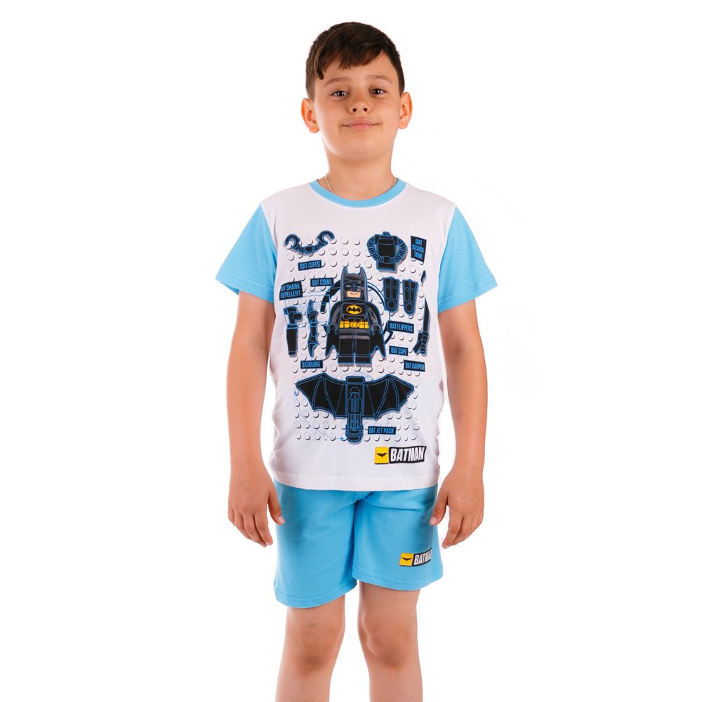 Pijama baieti Lego Batman Gadgets alba cu bleu