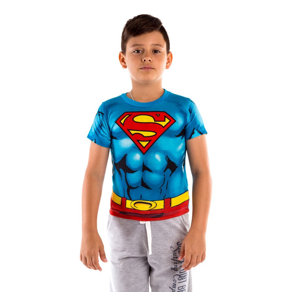 Tricou maneca scurta baieti Superman albastru