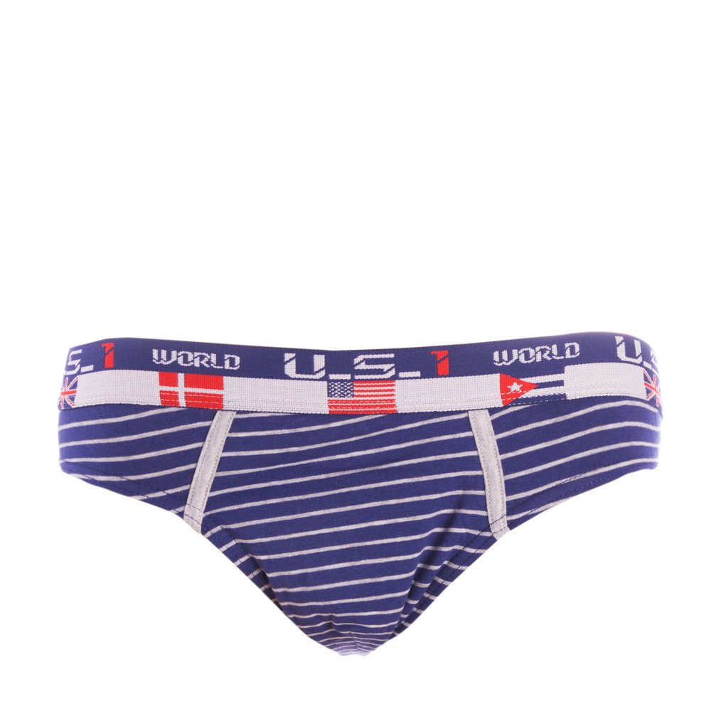 Set 3 perechi chiloti US ONE navy albastru gri