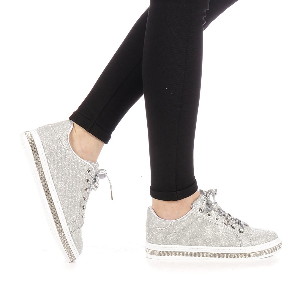 Pantofi sport dama Clear argintii