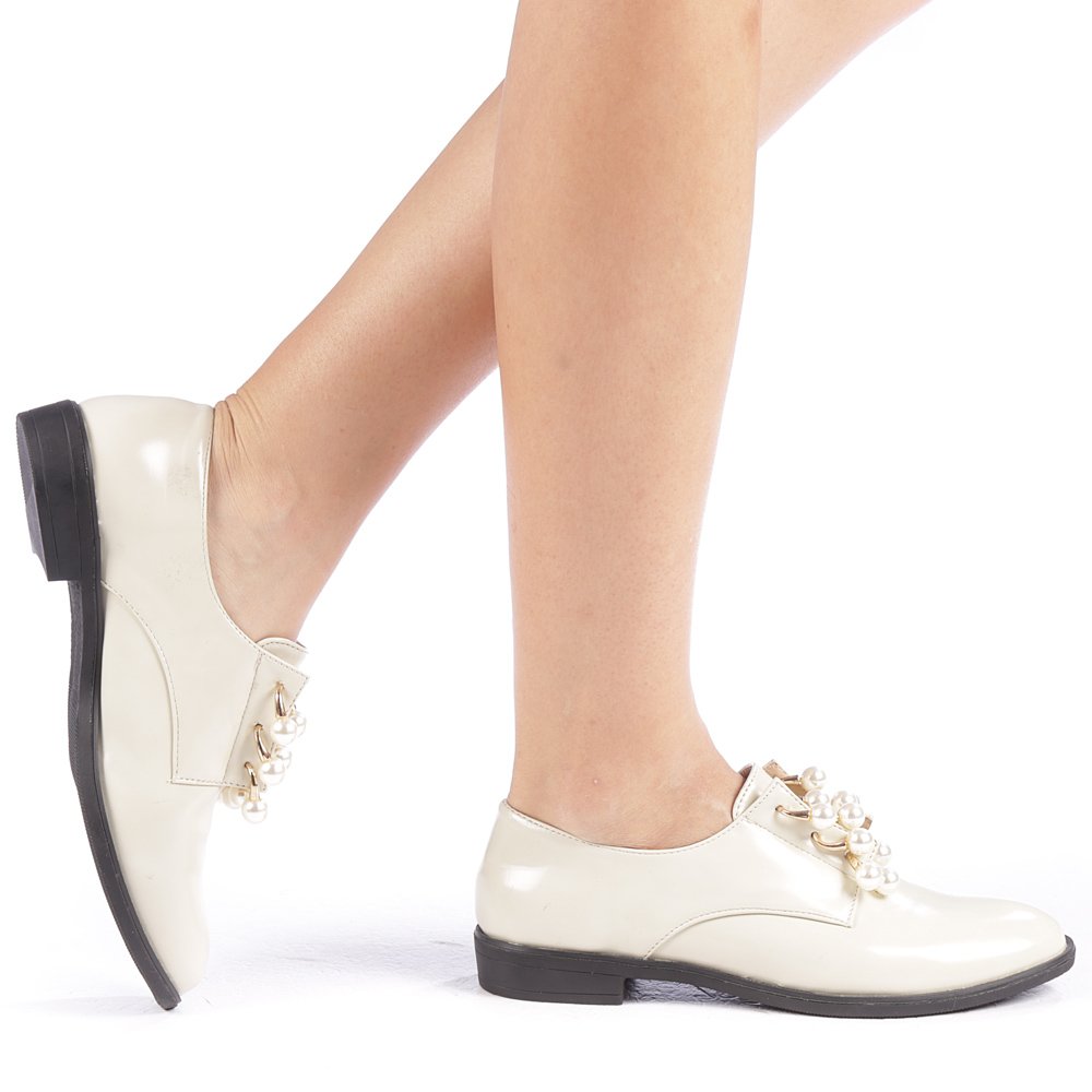 Pantofi dama Melita albi