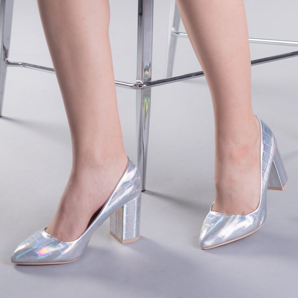 Pantofi dama Tina argintii