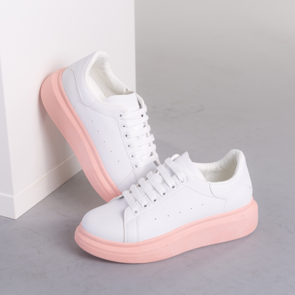 Pantofi sport dama Zana alb cu roz