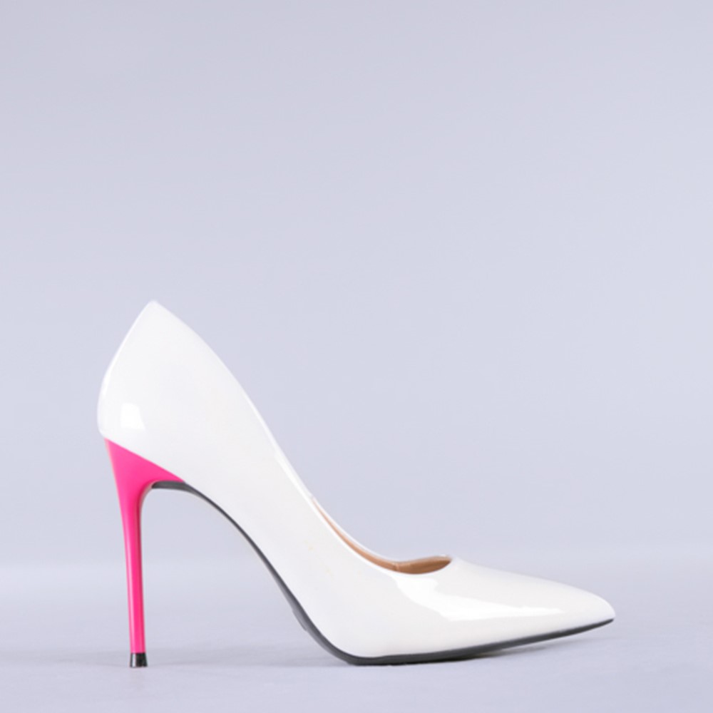 Pantofi dama Malia alb cu fuchsia, 2 - Kalapod.net