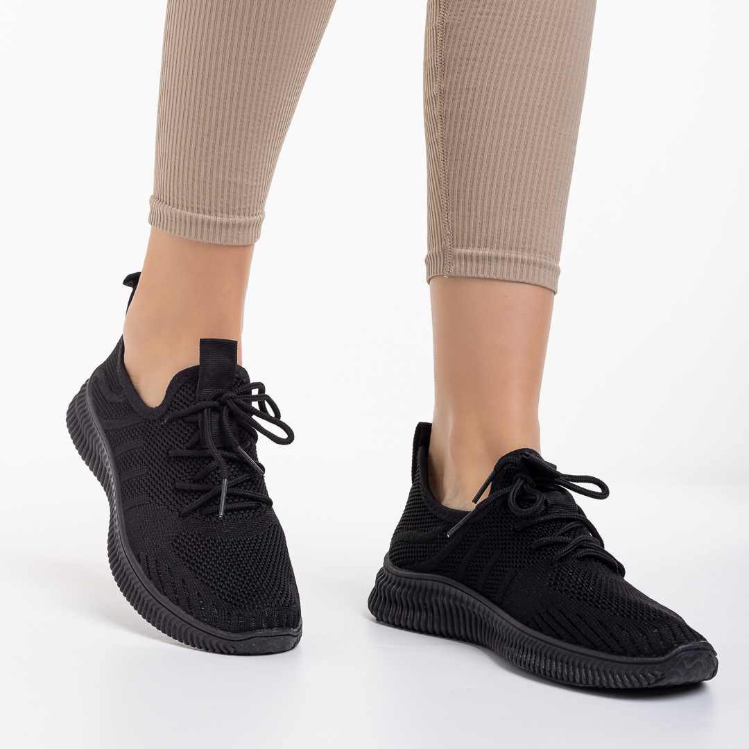 Pantofi sport dama negre din material textil Frieda, 6 - Kalapod.net