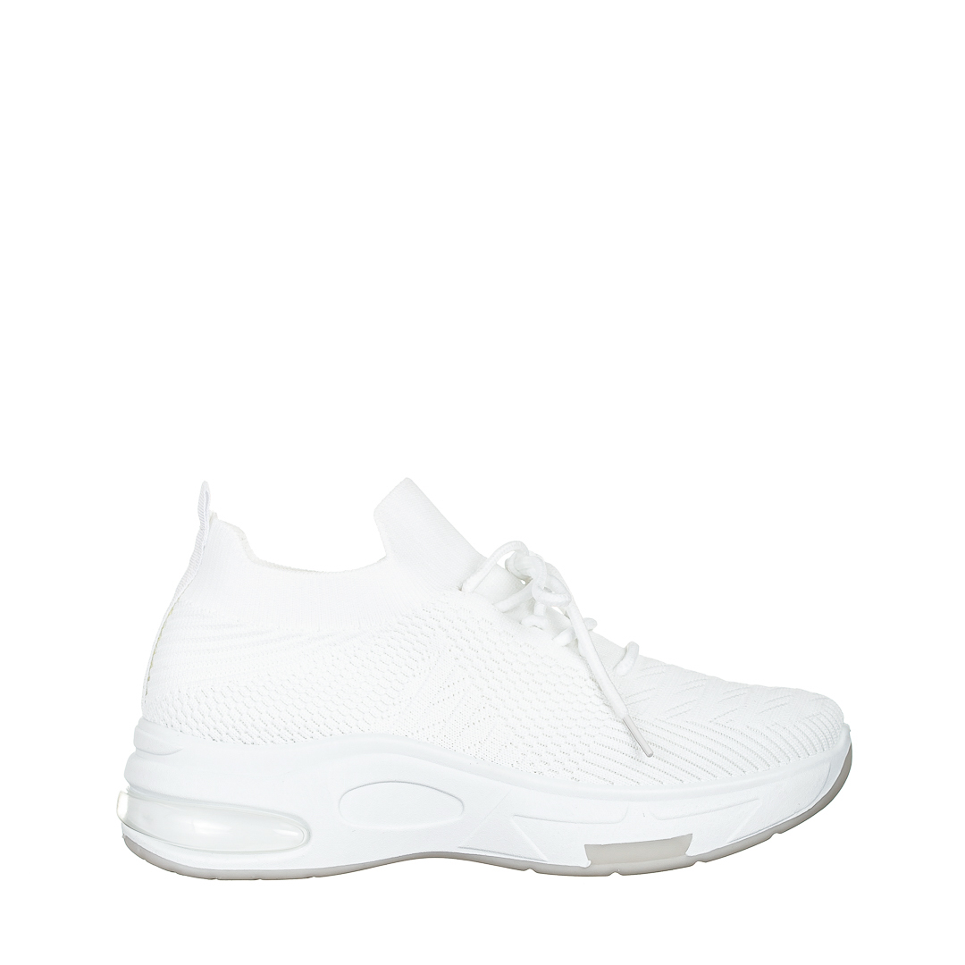 Pantofi sport dama albi din material textil Kindra, 2 - Kalapod.net