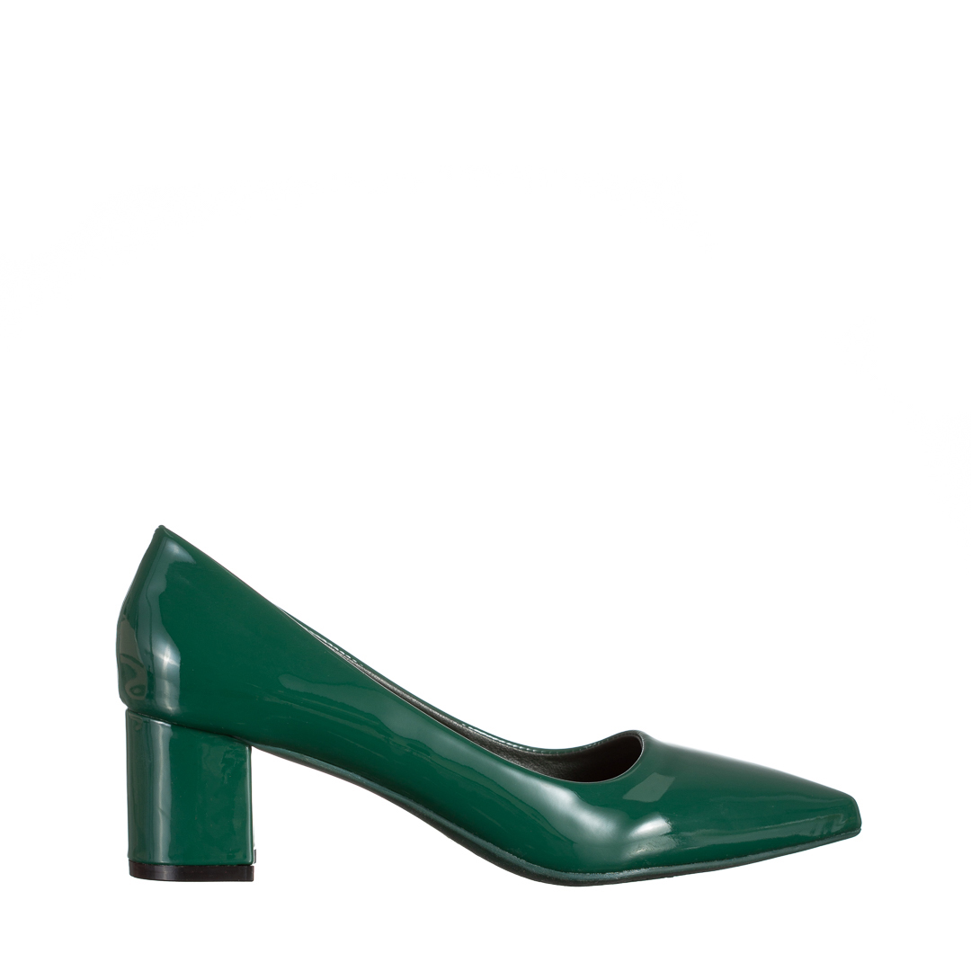 Pantofi dama verzi din piele ecologica cu toc Afila, 2 - Kalapod.net