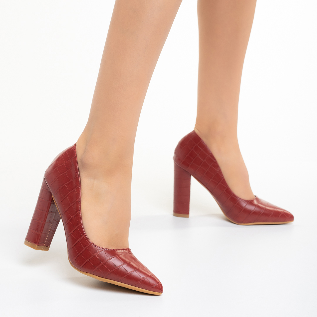 Pantofi dama rosii din piele ecologica Reigna, 5 - Kalapod.net
