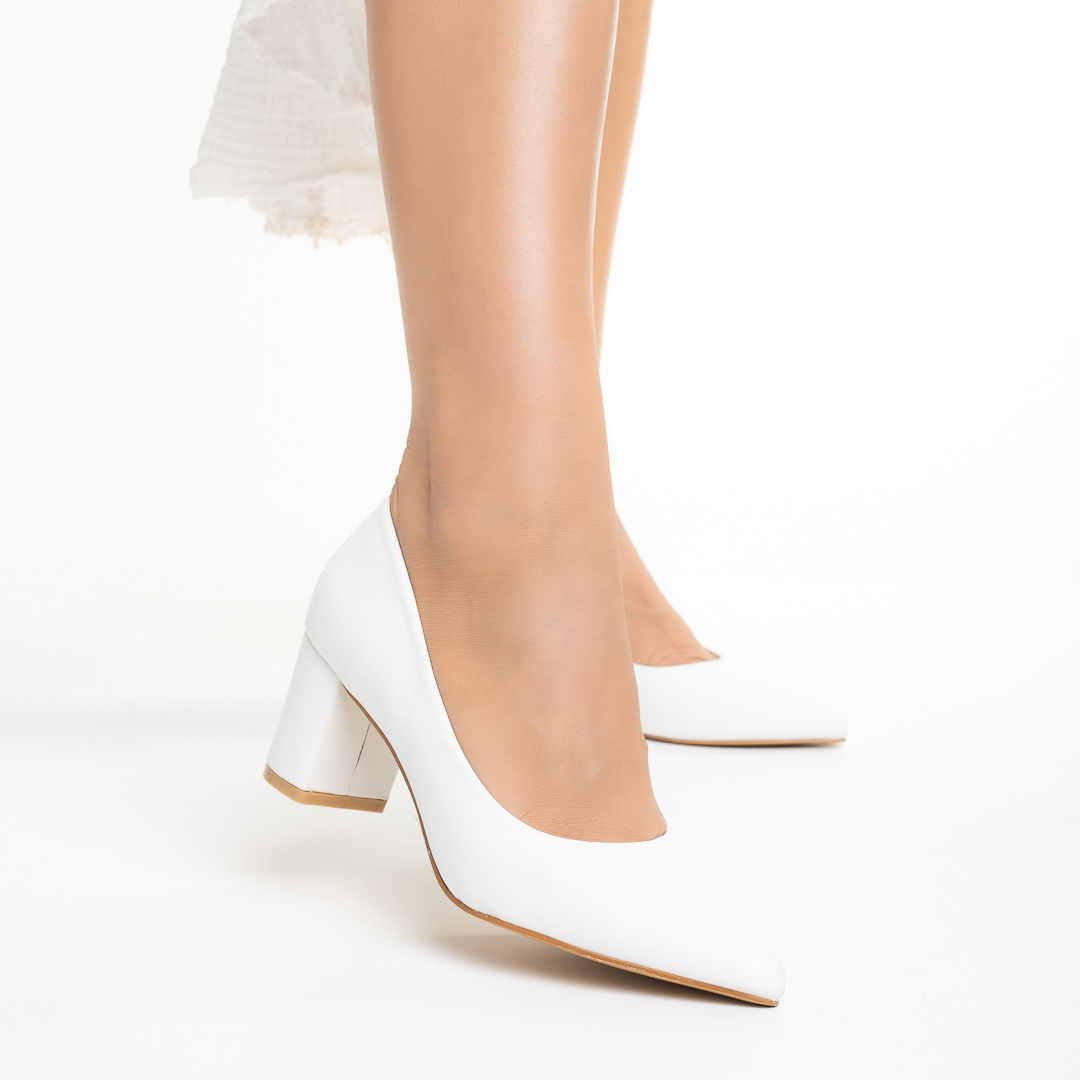 Pantofi dama albi din piele ecologica Dallis, 3 - Kalapod.net