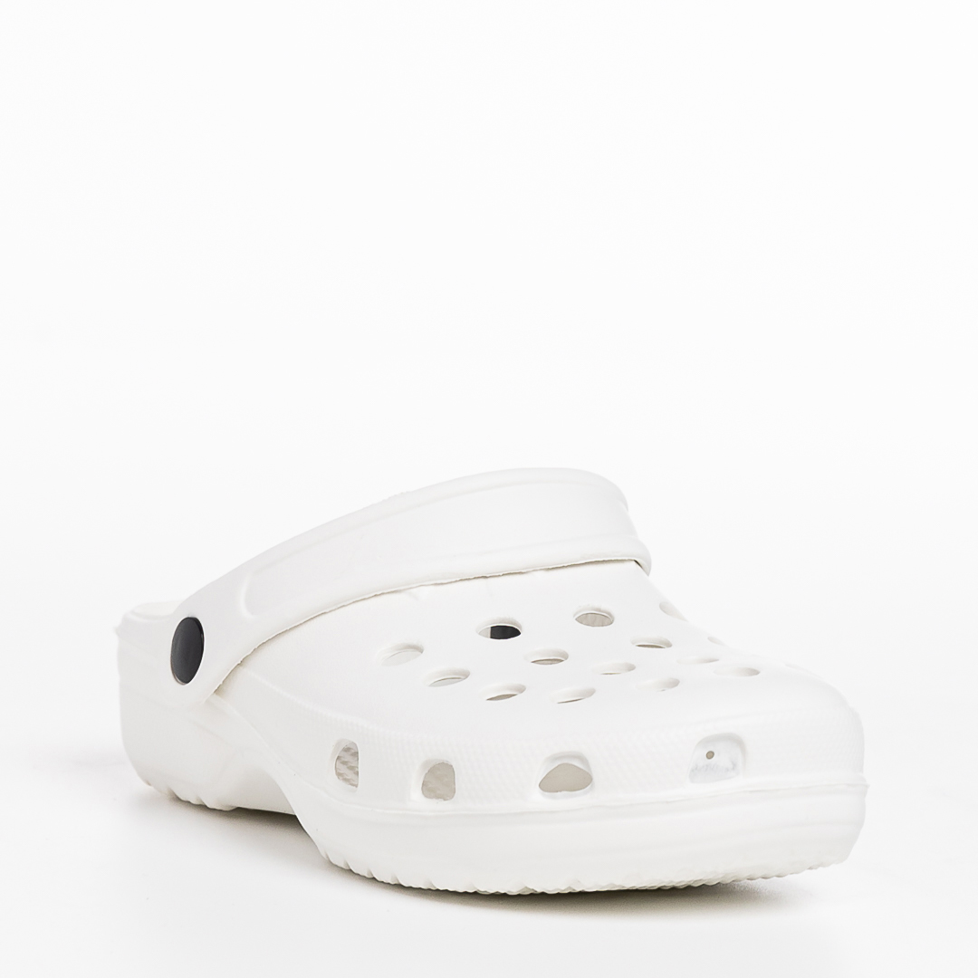 Papuci copii albi din material sintetic Roxy - Kalapod.net