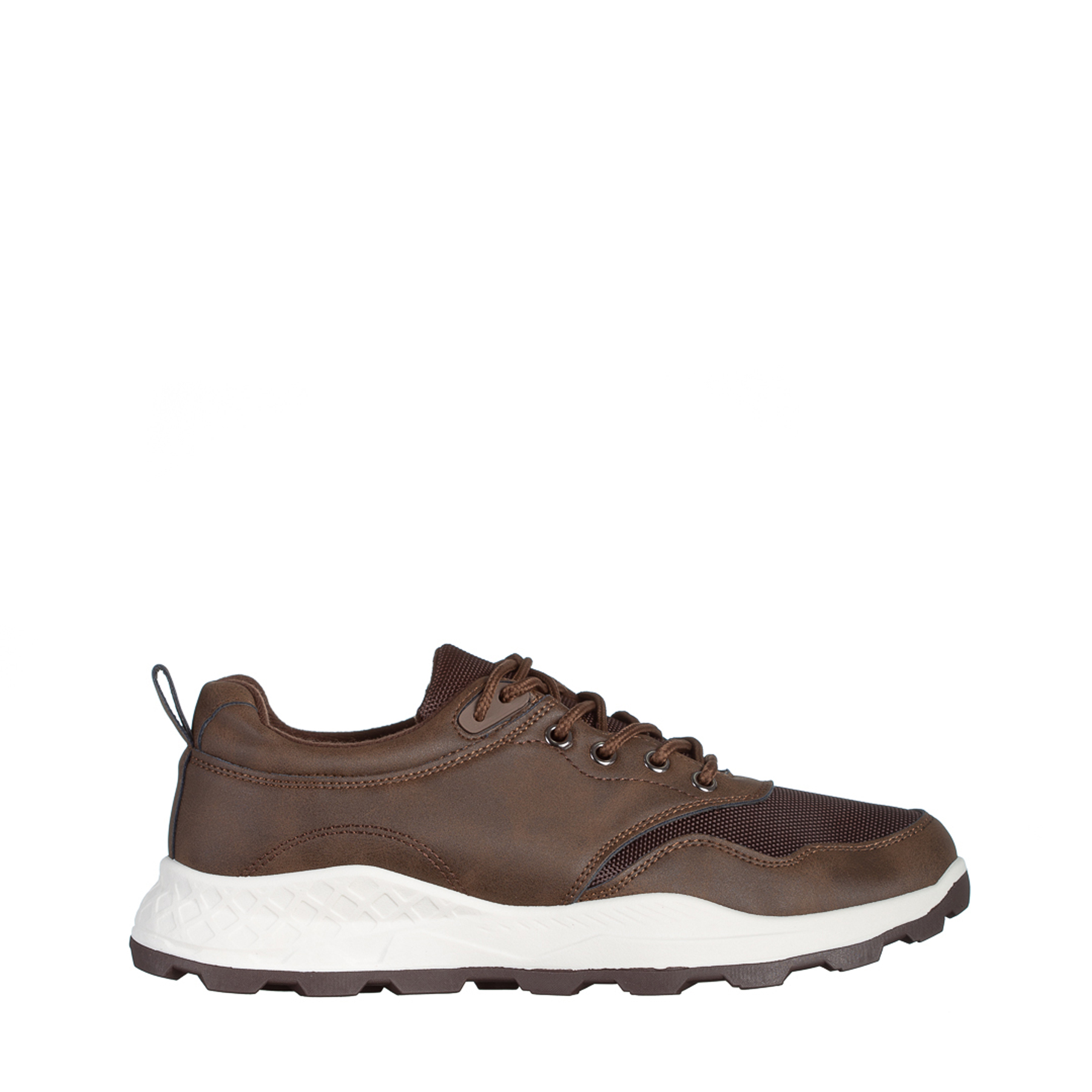 fluctuate Sidewalk Ideal Pantofi sport barbati maro din piele ecologica si material textil Rylan -  Kalapod