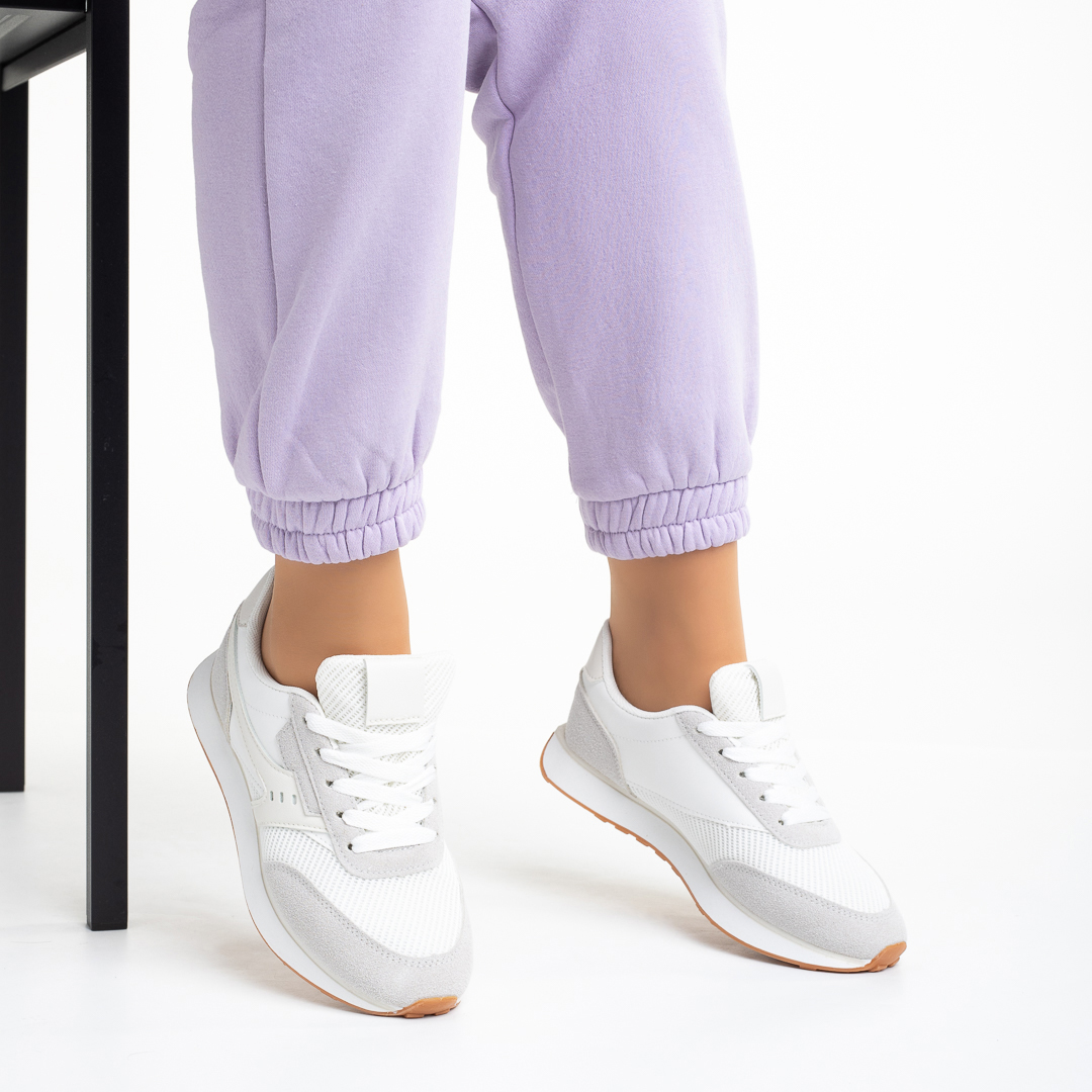 prototype Expect Steer Pantofi sport dama albi din material textil Satrina - Kalapod