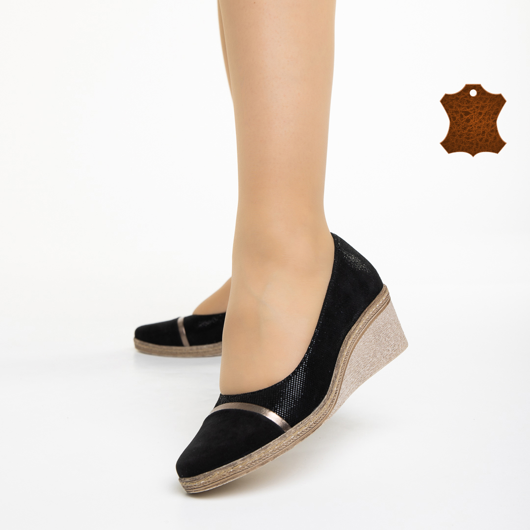 Pantofi dama negri din piele naturala Kelila - Kalapod.net