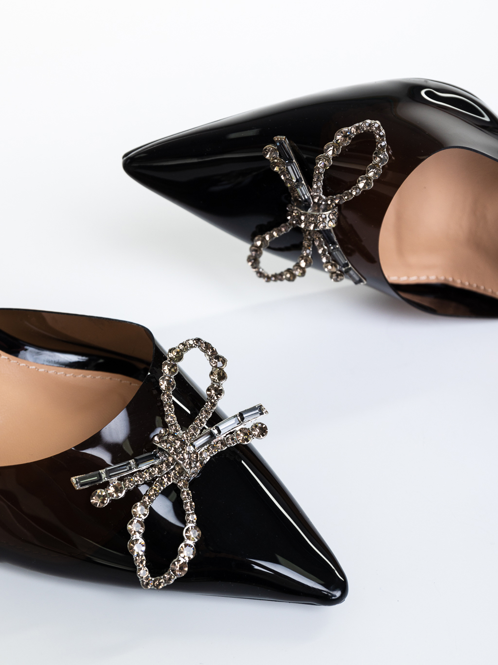 Pantofi dama negre cu toc din material sintetic Avelina, 6 - Kalapod.net