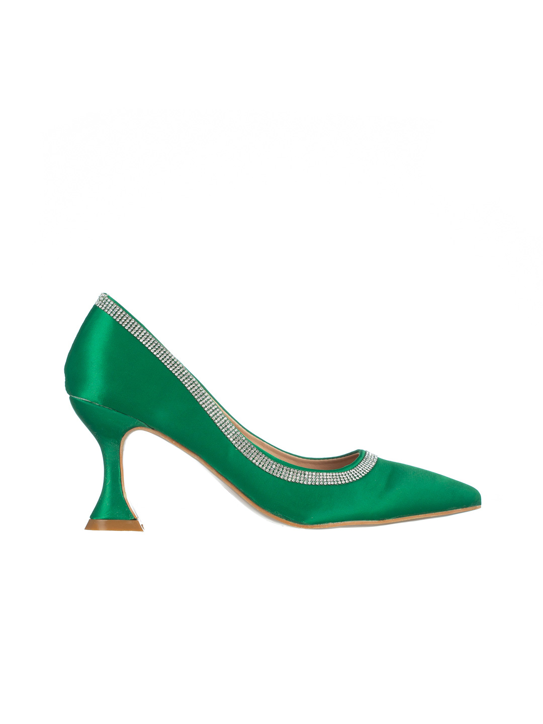 Pantofi dama verzi cu toc din material textil Tanica, 7 - Kalapod.net