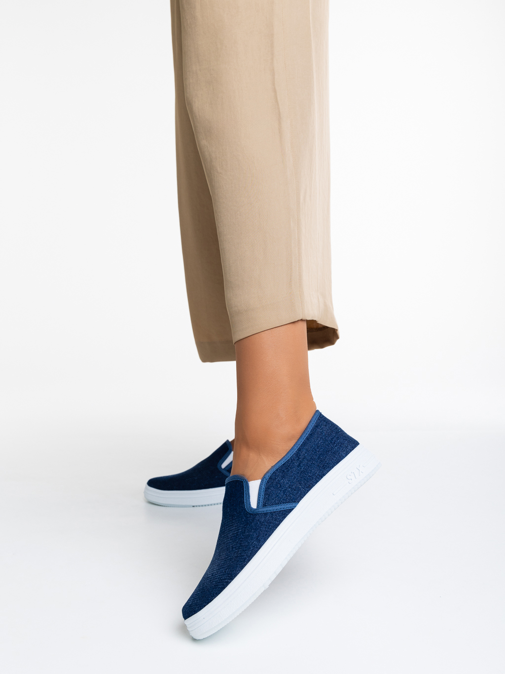 Pantofi sport dama albastri inchis din material textil Lorinda, 3 - Kalapod.net