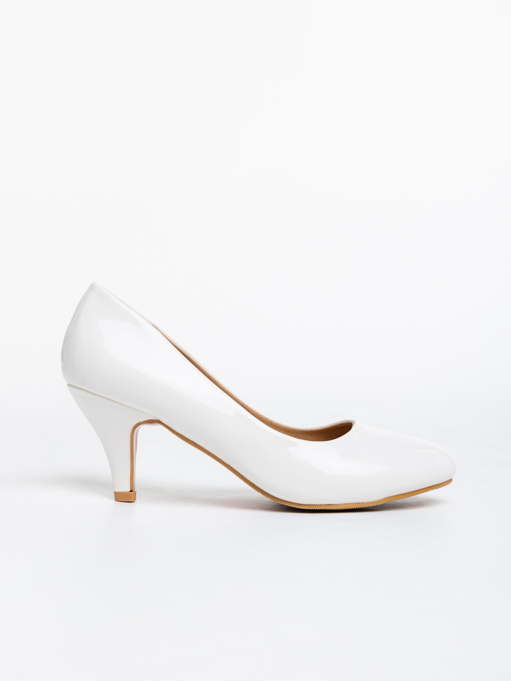 Pantofi dama albi din piele ecologica lacuita Elisavet, 5 - Kalapod.net