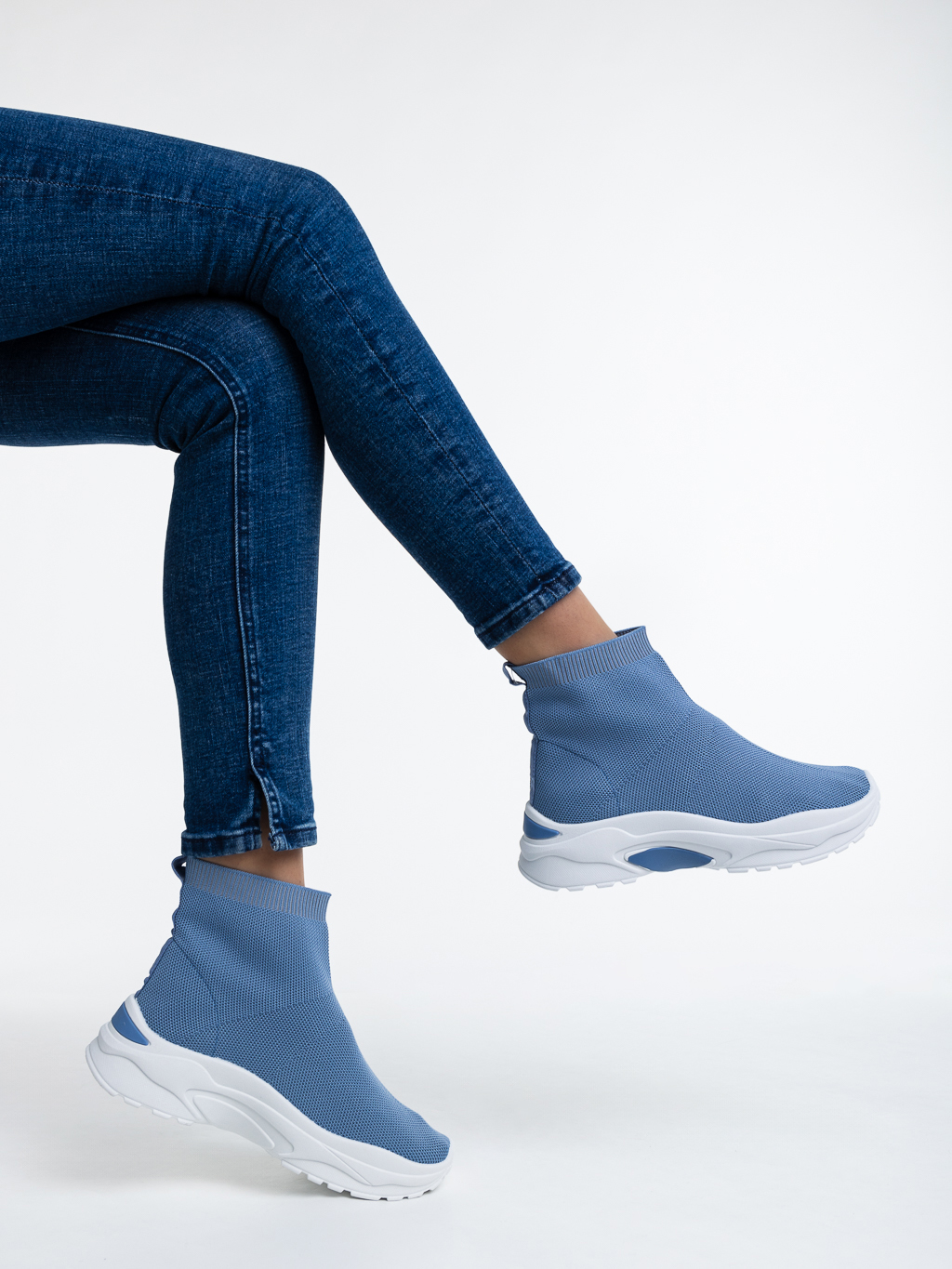 Pantofi sport dama albastri din material textil Bedelia, 4 - Kalapod.net