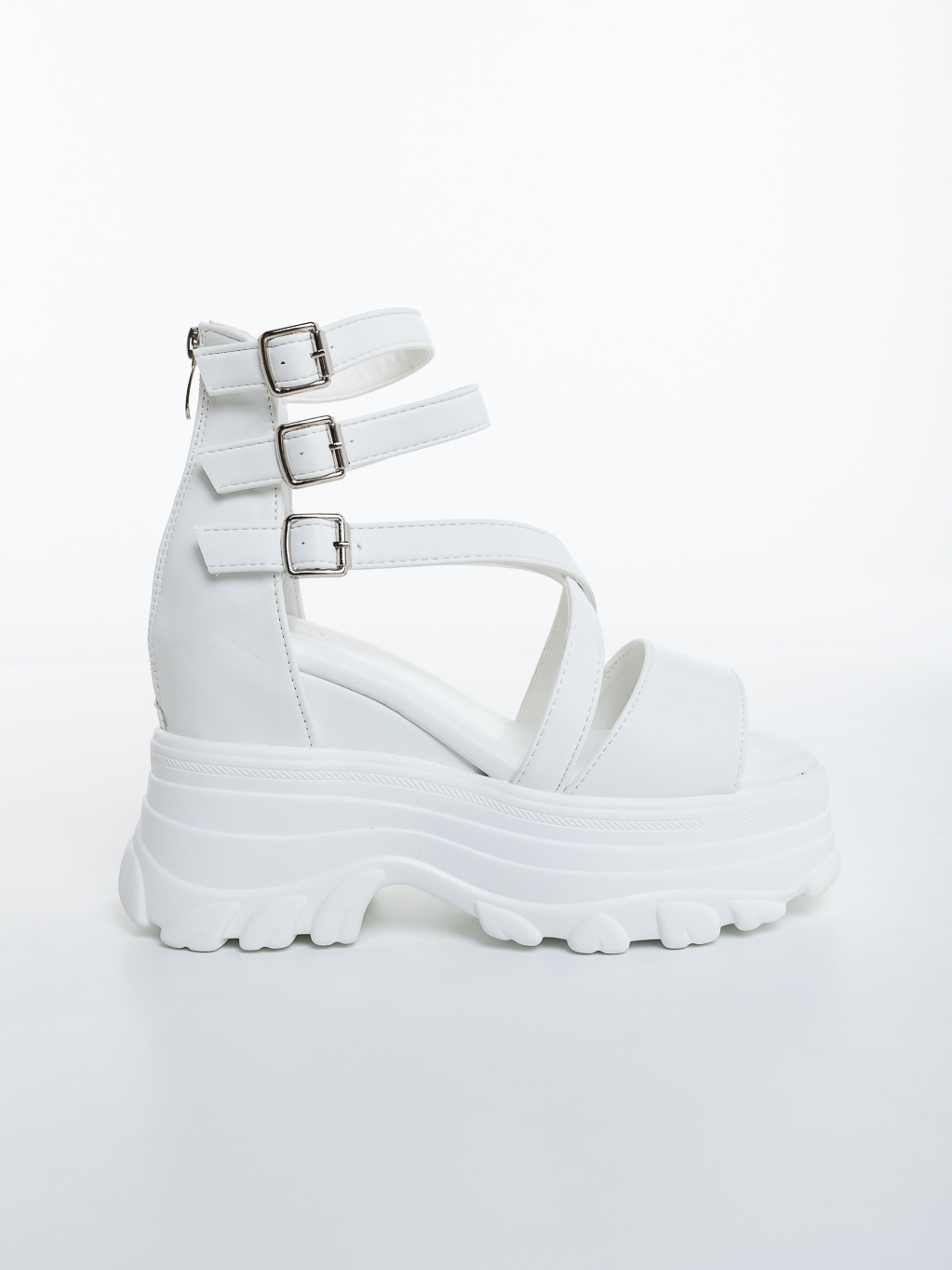 Sandale dama cu platforma albe din piele ecologica Nalaha, 5 - Kalapod.net Sandale dama cu platforma albe din piele ecologica Nalaha, 5 - Kalapod.net