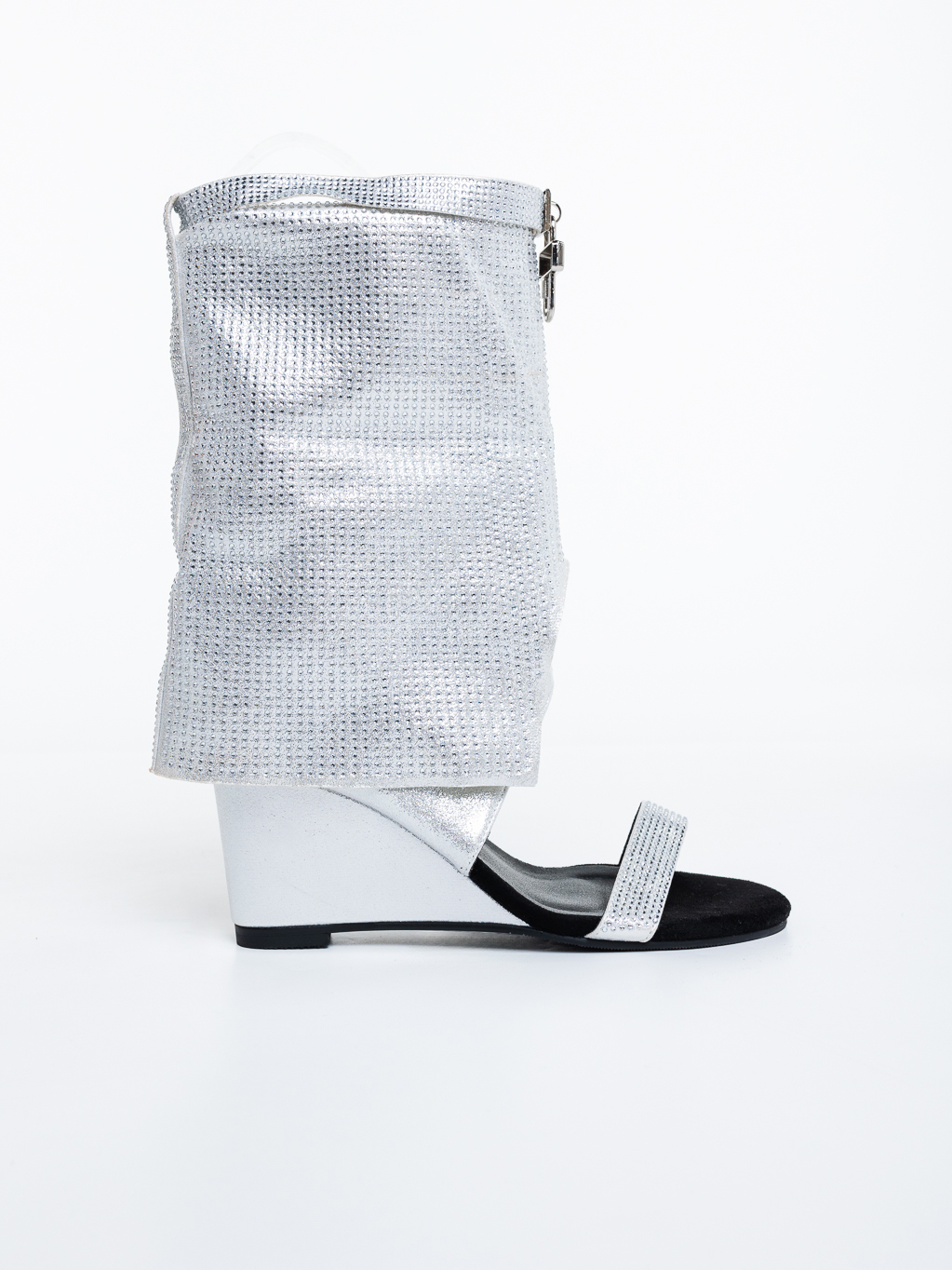Sandale dama cu platforma argintii din piele naturala intoarsa Mihana, 5 - Kalapod.net Sandale dama cu platforma argintii din piele naturala intoarsa Mihana, 5 - Kalapod.net
