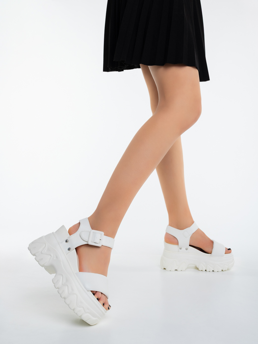 Sandale dama cu platforma albe din piele ecologica Nahara, 2 - Kalapod.net Sandale dama cu platforma albe din piele ecologica Nahara, 2 - Kalapod.net