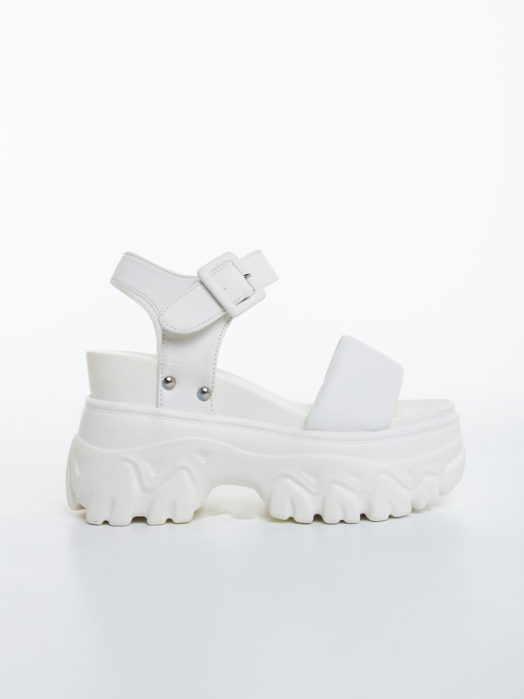Sandale dama cu platforma albe din piele ecologica Nahara, 5 - Kalapod.net Sandale dama cu platforma albe din piele ecologica Nahara, 5 - Kalapod.net