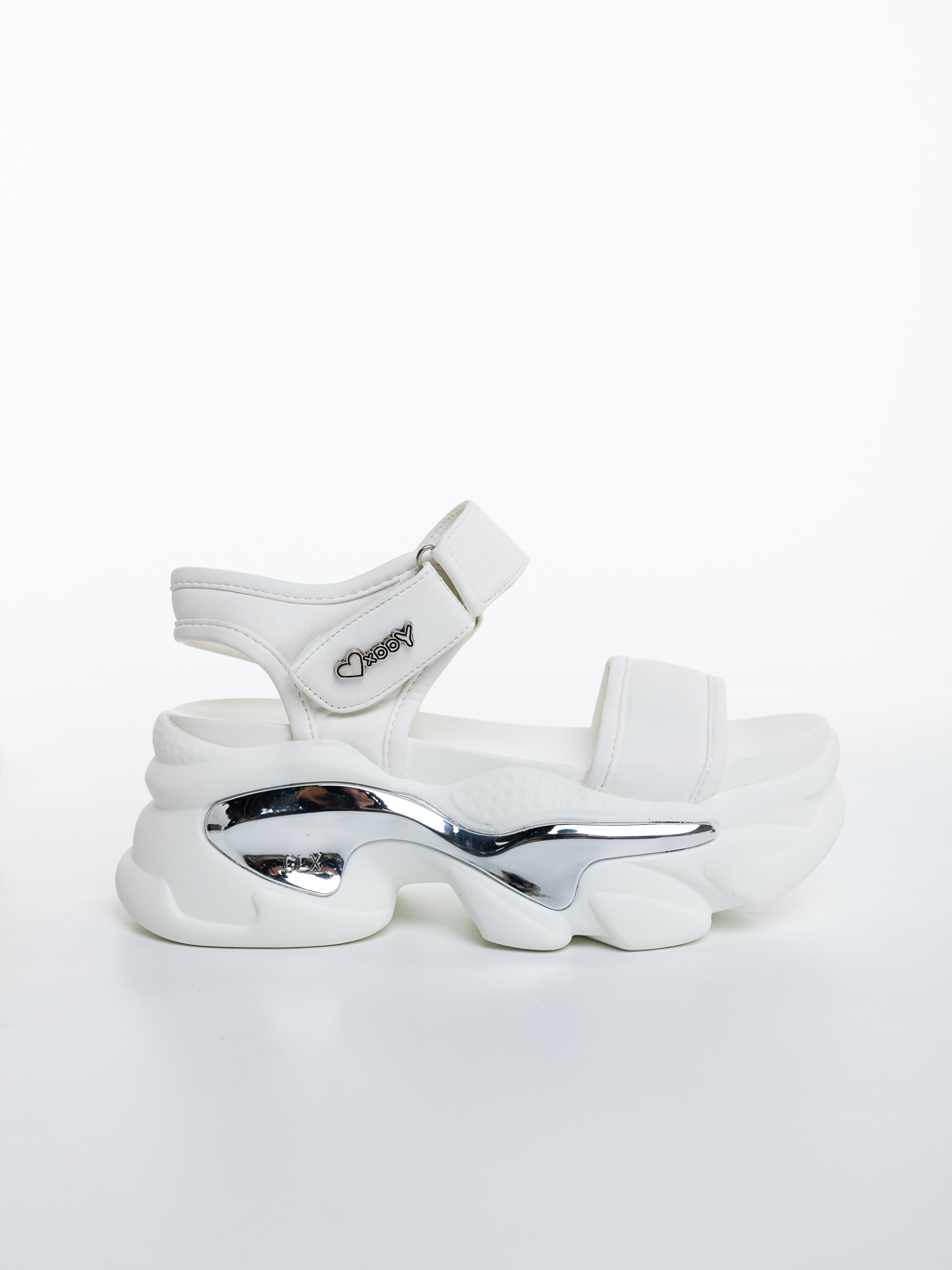 Sandale dama cu platforma albe din piele ecologica Nehana, 5 - Kalapod.net Sandale dama cu platforma albe din piele ecologica Nehana, 5 - Kalapod.net