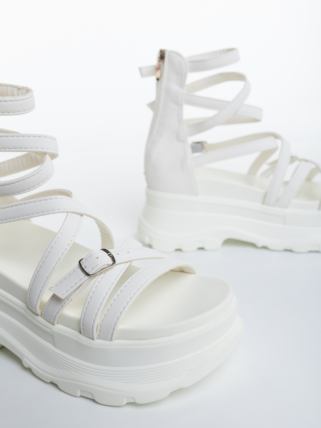 Sandale dama cu platforma albe din piele ecologica Nihana, 6 - Kalapod.net Sandale dama cu platforma albe din piele ecologica Nihana, 6 - Kalapod.net