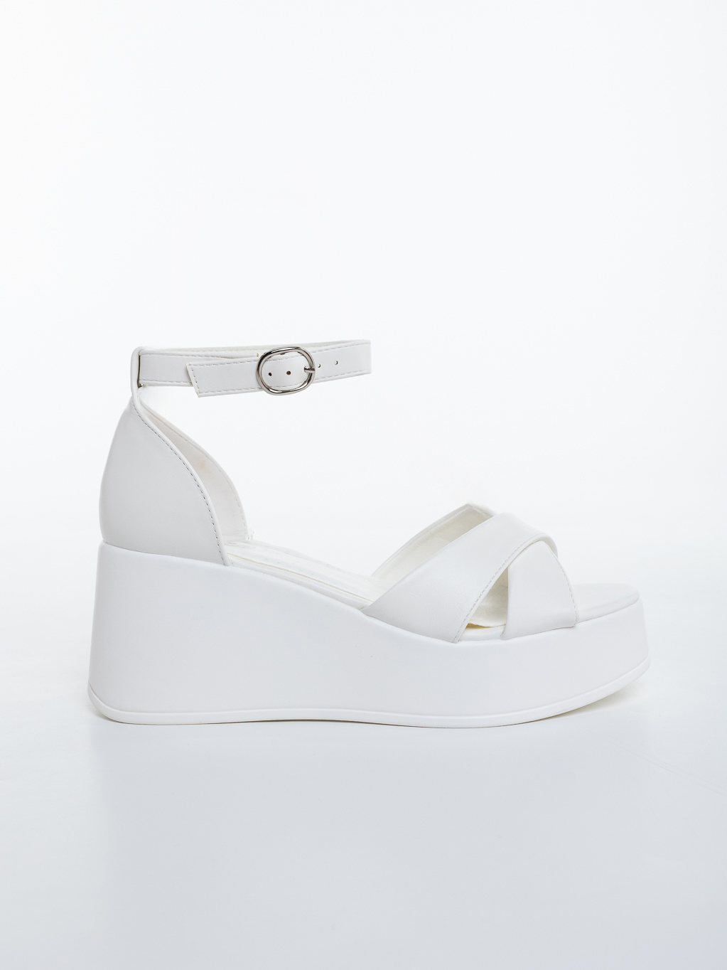 Sandale dama cu platforma albe din piele ecologica Pandara, 5 - Kalapod.net Sandale dama cu platforma albe din piele ecologica Pandara, 5 - Kalapod.net