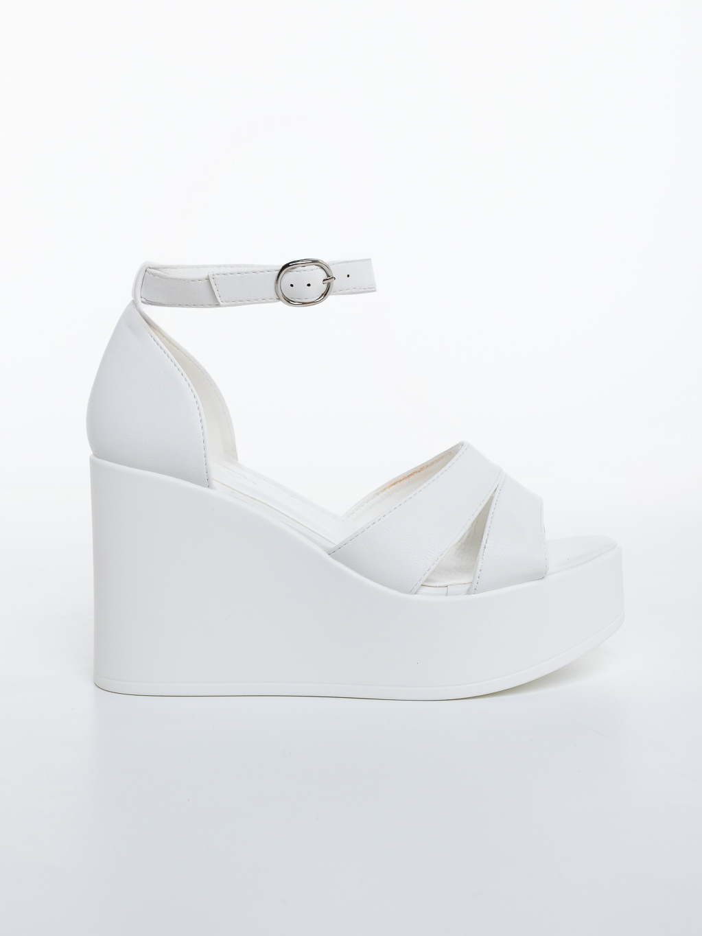 Sandale dama cu platforma albe din piele ecologica Tohana, 5 - Kalapod.net Sandale dama cu platforma albe din piele ecologica Tohana, 5 - Kalapod.net