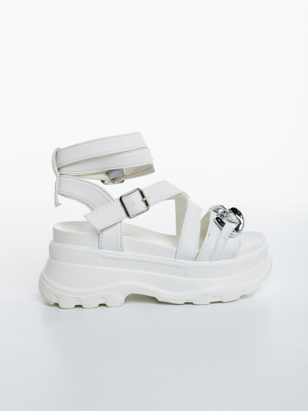 Sandale dama cu platforma albe din piele ecologica Zenhana, 5 - Kalapod.net Sandale dama cu platforma albe din piele ecologica Zenhana, 5 - Kalapod.net