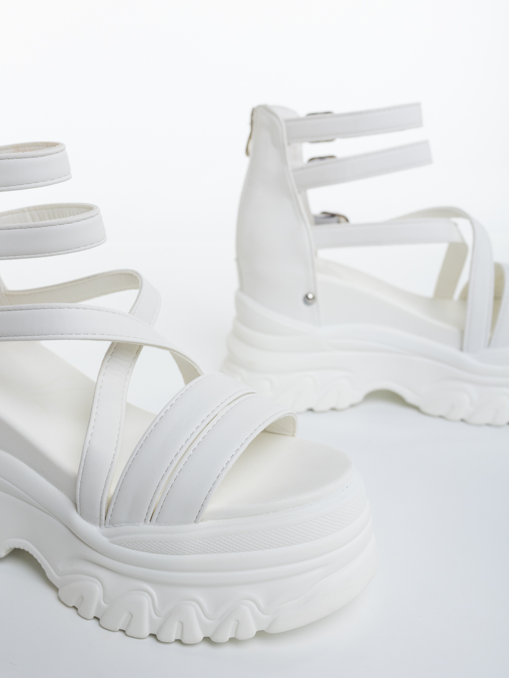 Sandale dama cu platforma albe din piele ecologica Hanalia, 6 - Kalapod.net Sandale dama cu platforma albe din piele ecologica Hanalia, 6 - Kalapod.net