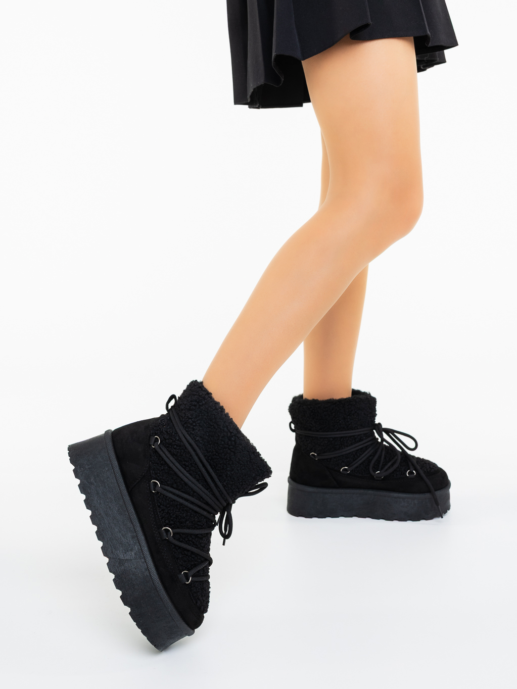 Cizme dama negre din material textil Karaza, 2 - Kalapod.net Cizme dama negre din material textil Karaza, 2 - Kalapod.net