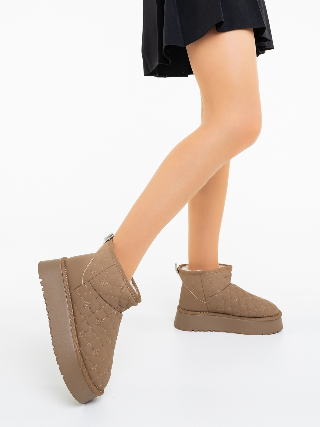 Ghete dama bej inchis din material sintetic Carama, 3 - Kalapod.net Ghete dama bej inchis din material sintetic Carama, 3 - Kalapod.net