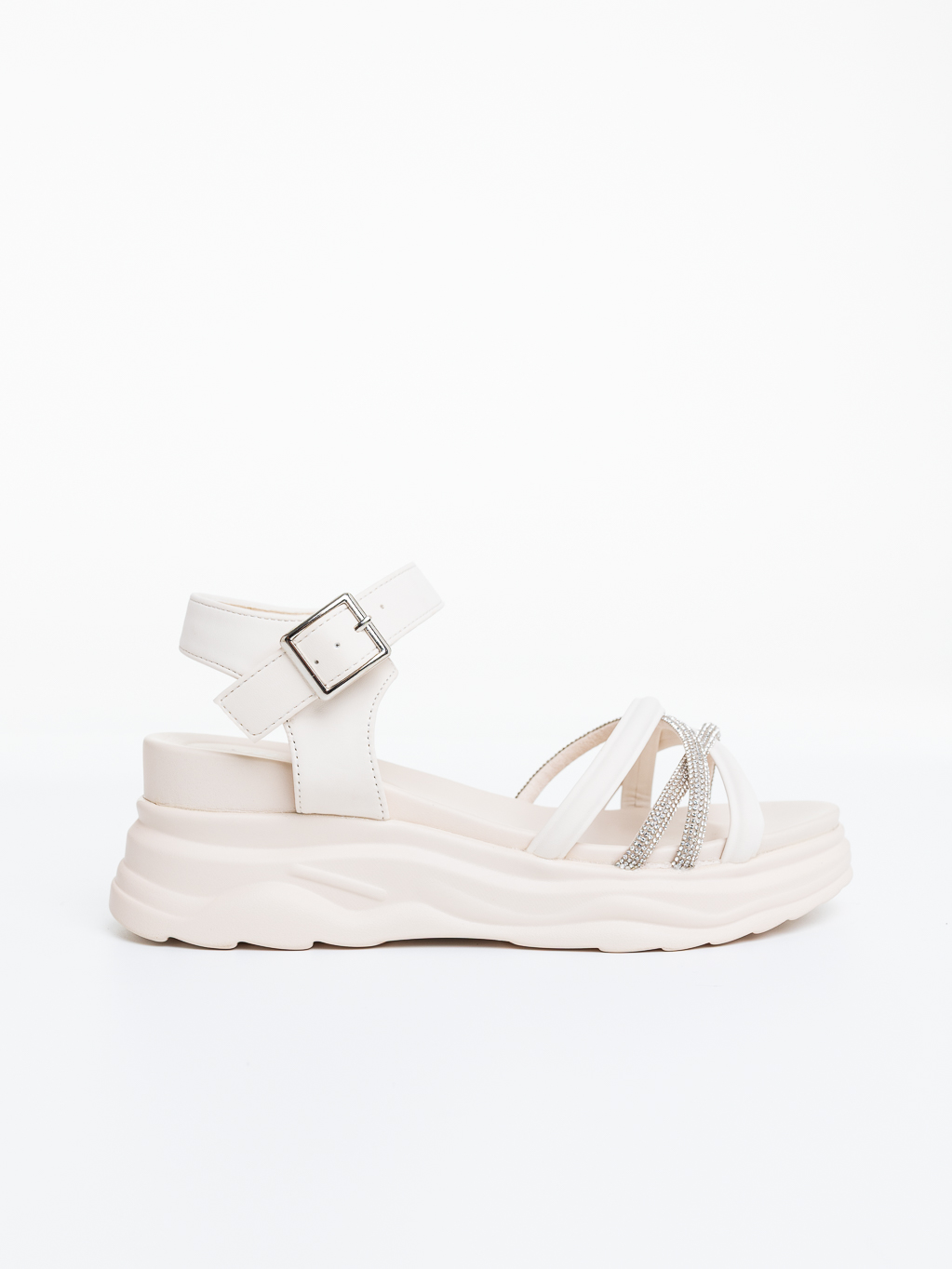 Sandale dama  cu platforma bej din piele ecologica Adasa, 5 - Kalapod.net Sandale dama  cu platforma bej din piele ecologica Adasa, 5 - Kalapod.net