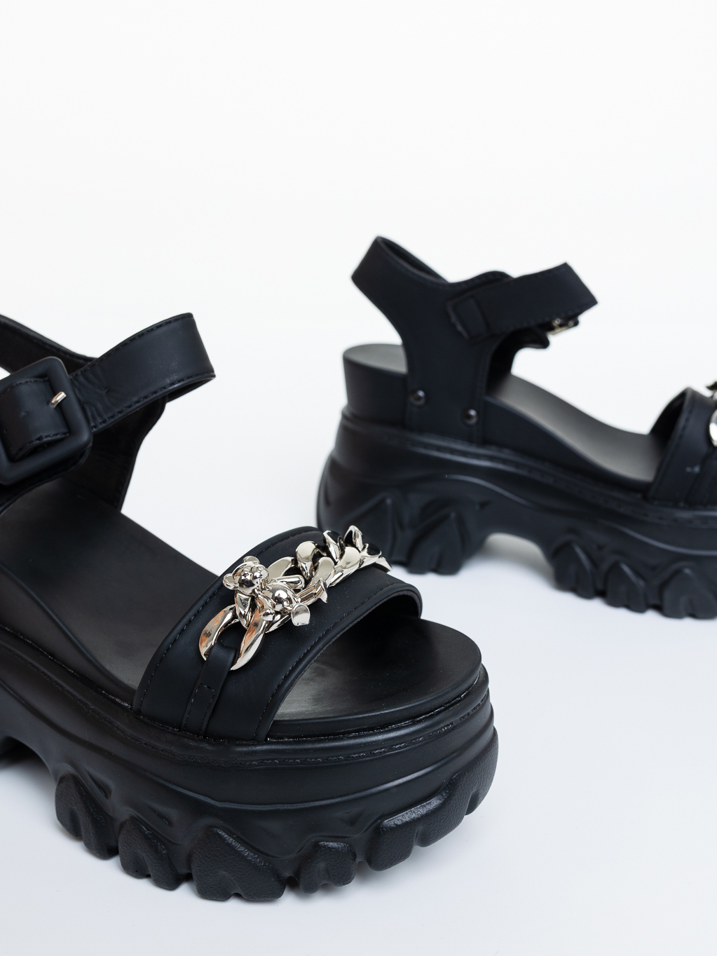 Sandale dama cu platforma negre din piele ecologica Dazana, 6 - Kalapod.net Sandale dama cu platforma negre din piele ecologica Dazana, 6 - Kalapod.net